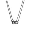 Love Series Interlocking Necklace Men Necklace Black EGS3172001