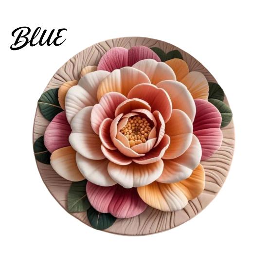 Floral Patterned Bathroom Diatomaceous Earth Absorbent Quick Sunflower Area Rug 3D Dry Plush Floor Decoration