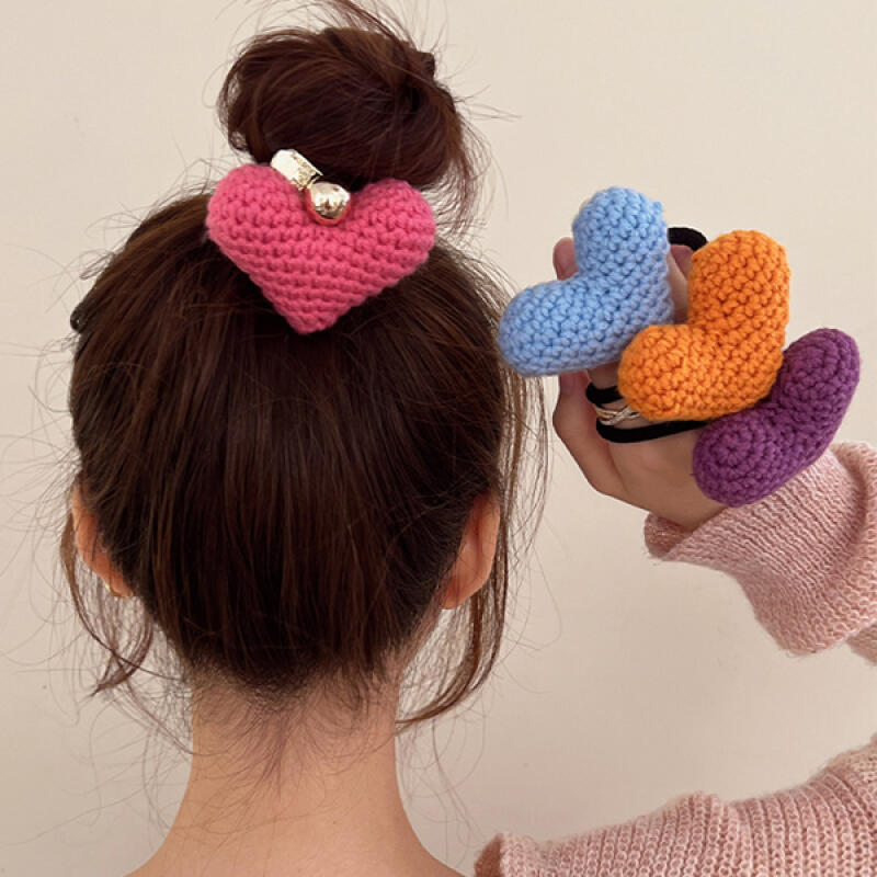 

Neudi Winter Hair Band Knit Winter Heart Hair Band Purple