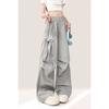 Design Butterfly Bow Gray Workwear Casual Pants Women Summer New Style High Waist Loose Wide Leg Pants Women