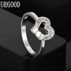 925 Sterling Silver Jewelry Heart AAA Zircon Ring