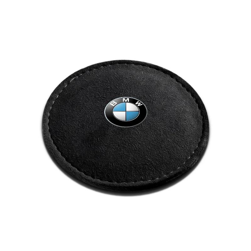 1/2 st Bil Mugghållare Pad PU Läder Fack Halkfri Underlägg Matta För BMW 50th F30 F10 E90 F20 E46 E60 E70 E39 E36 E87 X6 E30 Z3 Z4