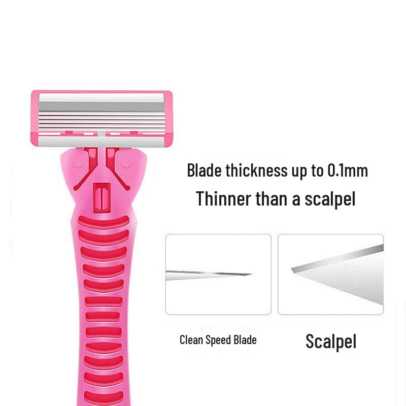 6-Blade Women's Manual Razor for Underarms, Legs, and Bikini Line Hair Removal