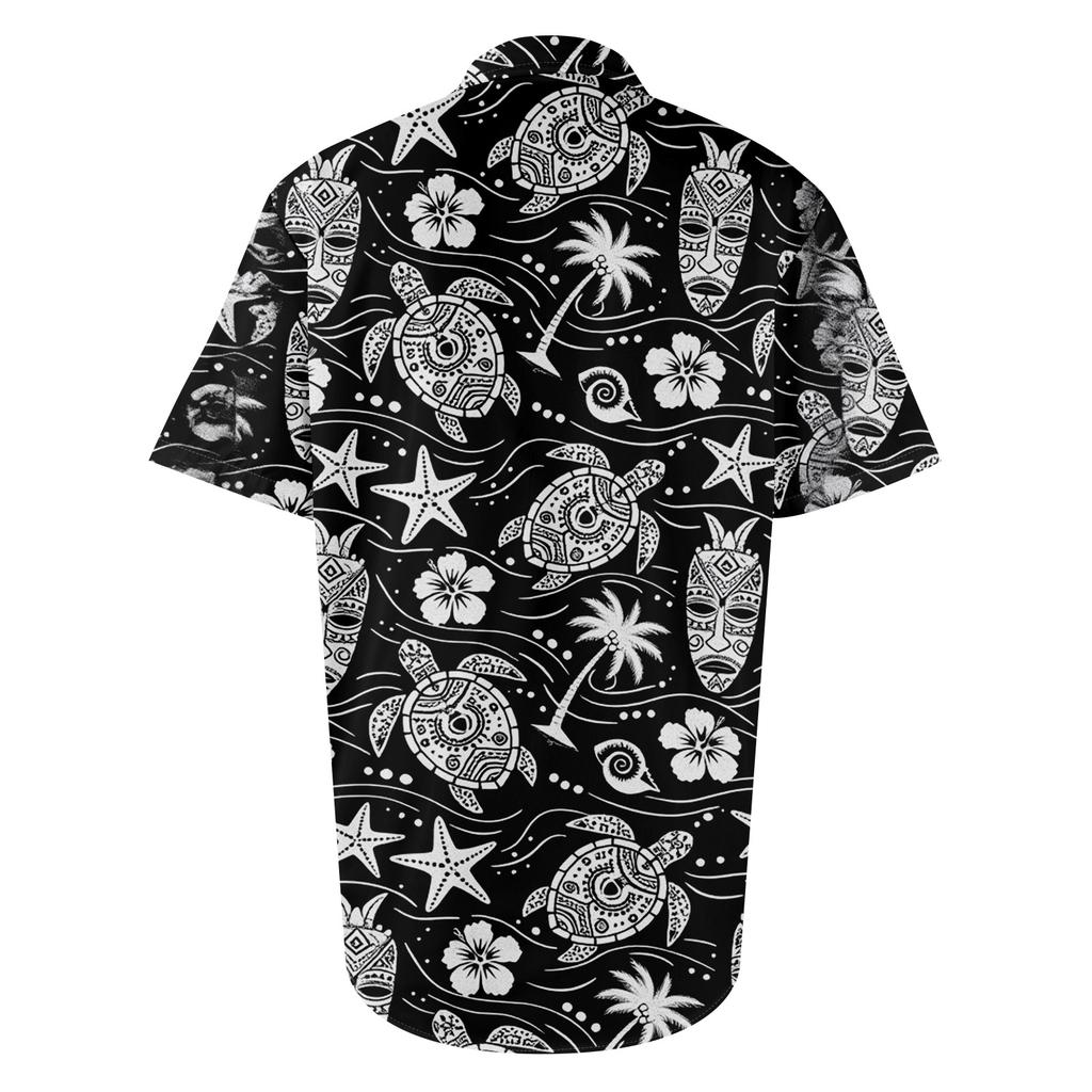 Men's Casual Button Down Short Sleeve Shirt Floral Print Lightweight Breathable Fabric Relaxed Fit Summer Beach Shirt