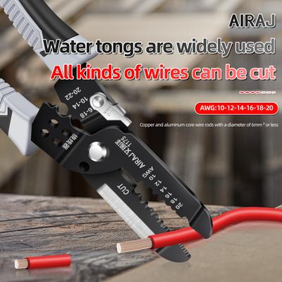 AIRAJ 7 Inch Wire Stripper Decrustation Pliers Crimper Cable Stripper Cutter Multifunctional Wire Repair Tool Hardware Tools