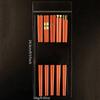 Orange 5 Pairs Chinese Chopsticks Sushi Sticks Korean Chopsticks Reusable Alloy Chop Sticks Kitchen Tableware Tool Accessories