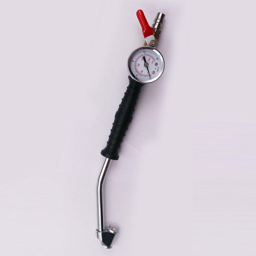 Hook Type Tire Inflation Rod Quick Inflation Extension Pole With Pressure Gauge Heavy Duty Tire Inflator Adapter