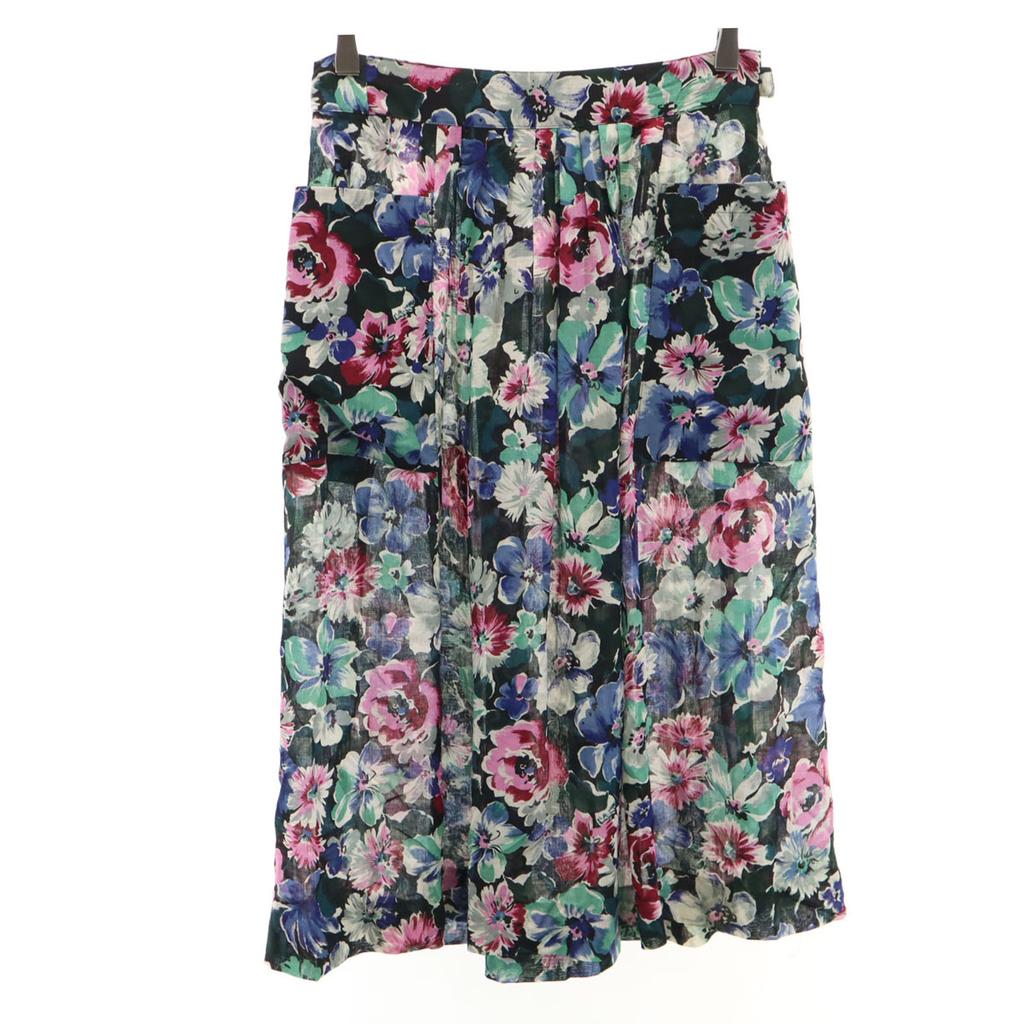 Unused CHRISTIAN AUJARD Floral Long Length Skirt 63 Black Series Women Used