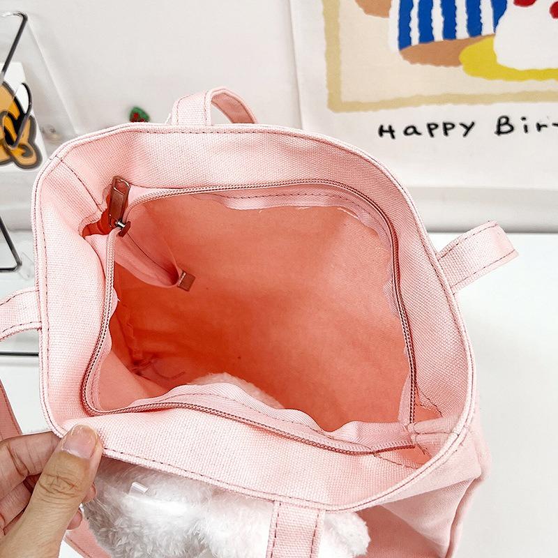 Canvas bag new women's bag fashionable sweet cartoon shoulder bag handbag