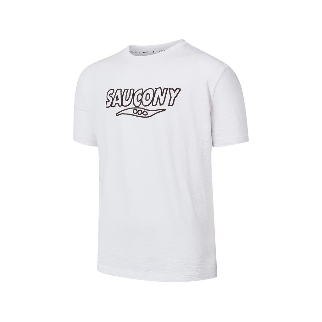 Saucony Nathan Bell Series Fashion Minimalist Comfortable Short Sleeve T-Shirt Unisex Tops White SA3259ST12C-WT044