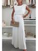 Women's Cross-Border 2025 Fashion: Sleeveless Round Neck Top & Pleated Wide-Leg Pants Two-Piece Set