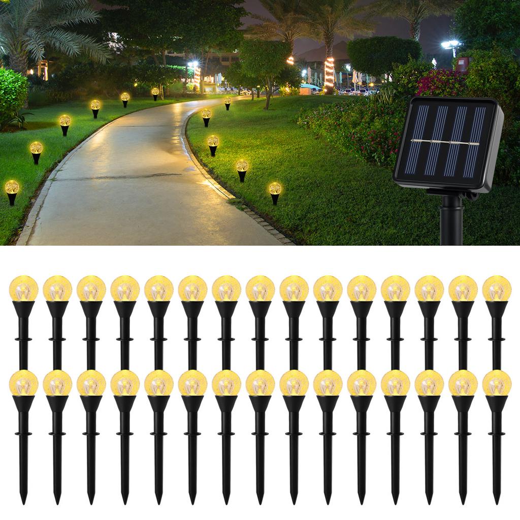 Outdoor Solar Bubble Ball Lawn Lights 20/30 LED Solar Pathway Lights 8 Modes Waterproof Solar String Light for Patio Garden Path