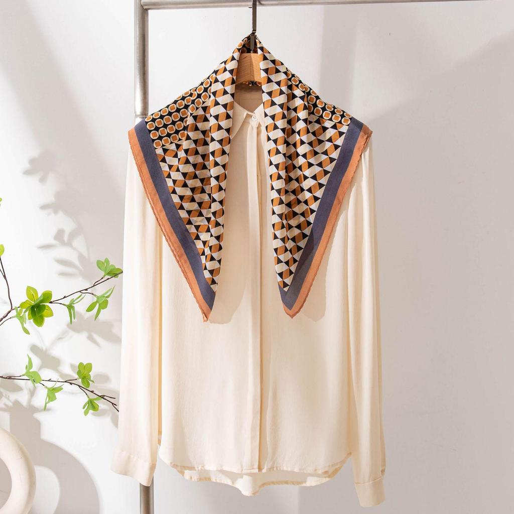 2025 Women's Double-Sided Crepe De Chine Mulberry Silk Scarf - Fashionable Neck Warmer & Sunshade Shawl