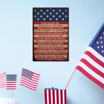 Putuo Decor Patriotisches Metallschild Lustige Amerikanische Flagge 4. Juli Vintage Poster Wanddeko Man Cave Bar Party Garage Outdoor