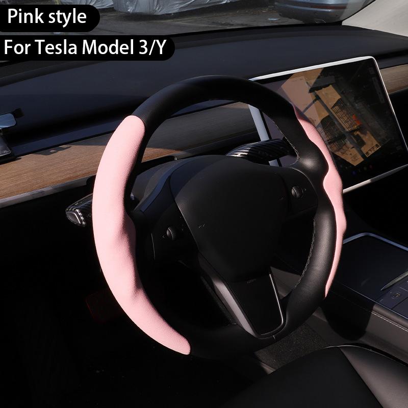 For Tesla Model Y Juniper 2025+ Steering Wheel Cover All Season Universal Deer Suede Sports Steering Wheel Cover