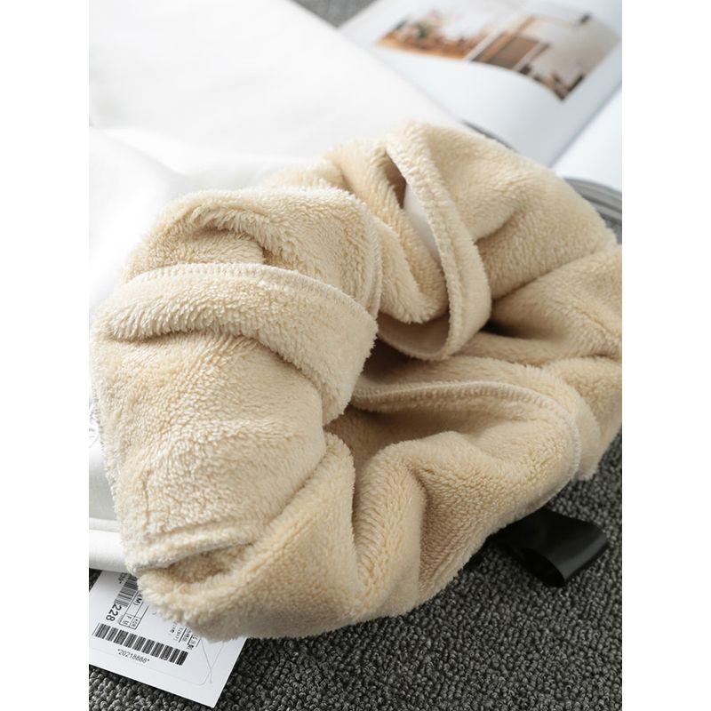 Lamb Wool Thickened Winter White Sweatpants