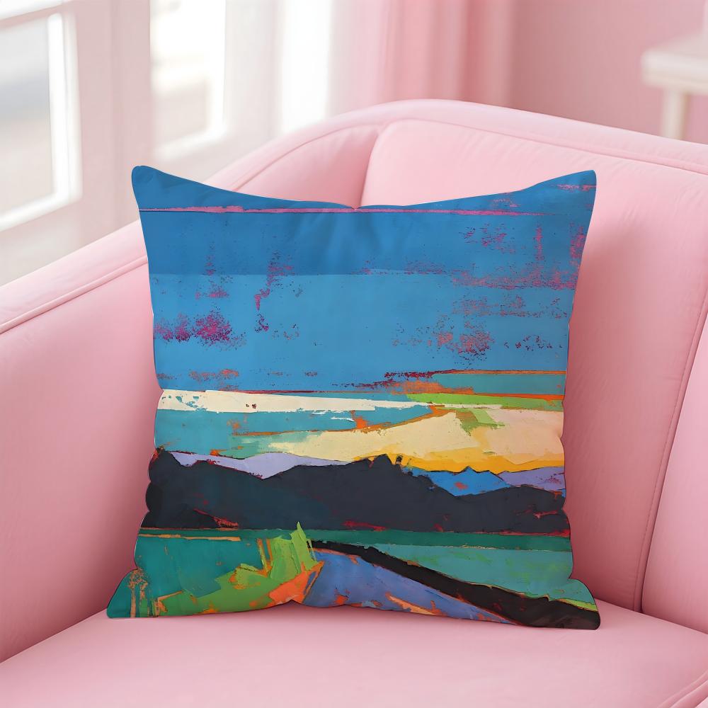 Landscape Cushion Cover Comfortable Reversible Pillow Cover Ideal for Car Sofa Bedroom Beyond