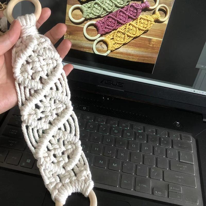 

1 шт. Плетёное вручную кольцо для полотенца, декоративный гобелен, подвесные украшения для домашнего декора, украшения для подвешивания полотенец в ванной комнате, для вечеринки 6cn*25cm White