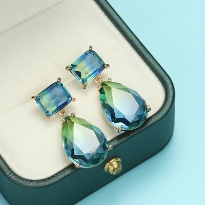 Wedding   Sterling Silver Green Tourmaline Drop Earrings for Women Green Tourmaline Zircon Earrings  Gift