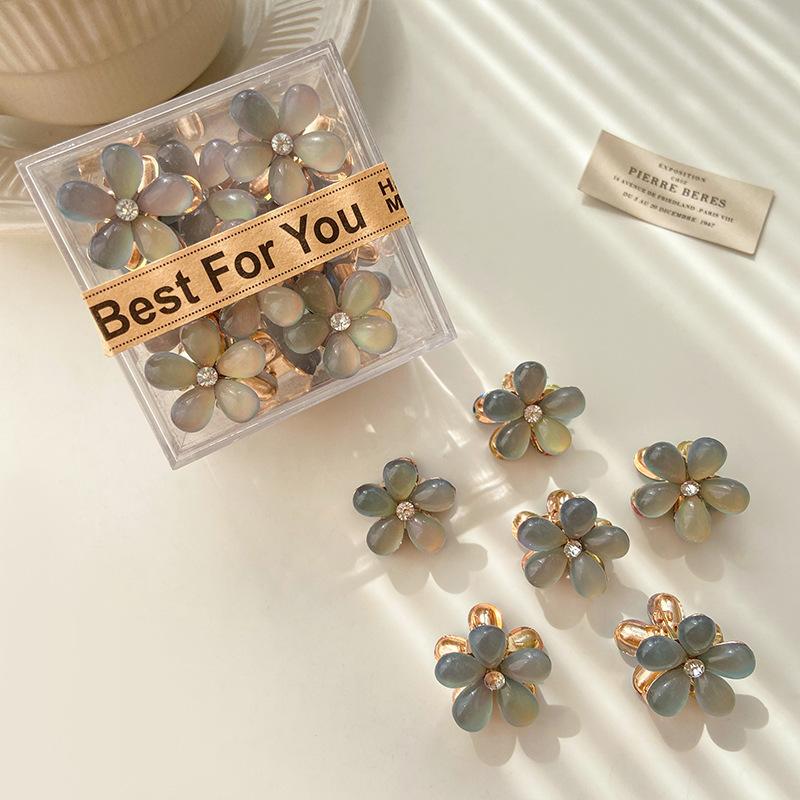 Mini Fiore Estivo Metallico Piccolo Clip a Pinza Nuovo Petalo Fermaglio per Capelli da Donna Clip per Frangia Clip Laterale per Capelli Accessori per Capelli Donna
