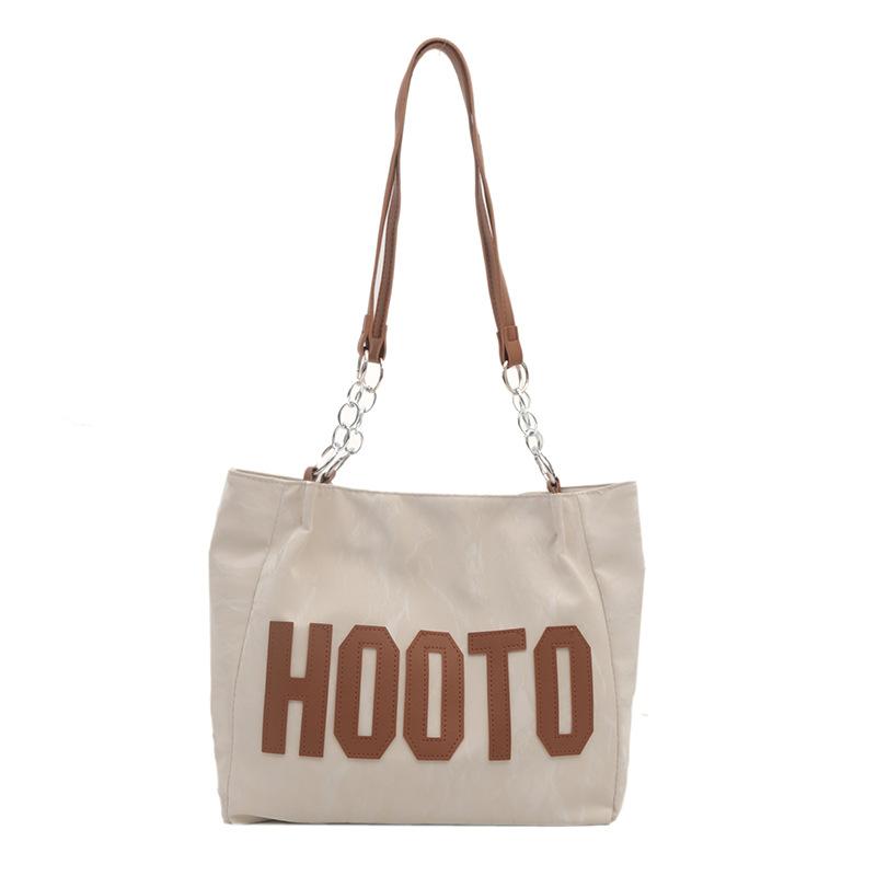 Large Capacity Letter Shoulder Bag Women'S Autumn High-Value College Student Class Bag High-Value Tote Bag