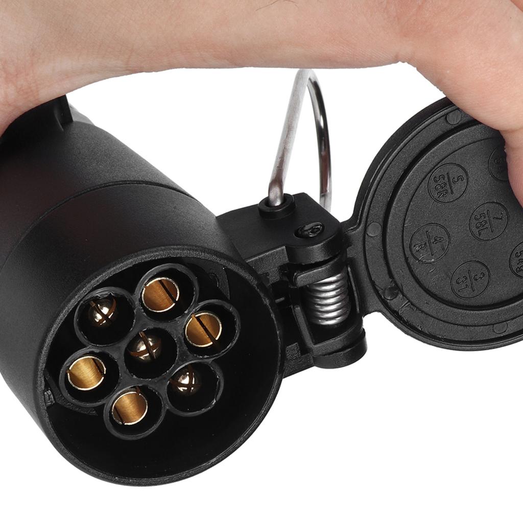 7 Pin Trailer Plug With 98.4in Spring Extension Cable 12V Wiring Adapter Connector Accessory