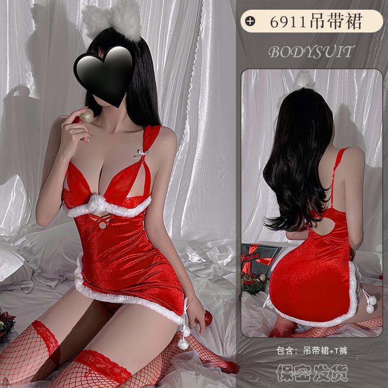 Sexy Lingerie Sexy Hollow-Out Christmas Costume Role-Play No Need For A Set Of Passionate Uniforms 6911