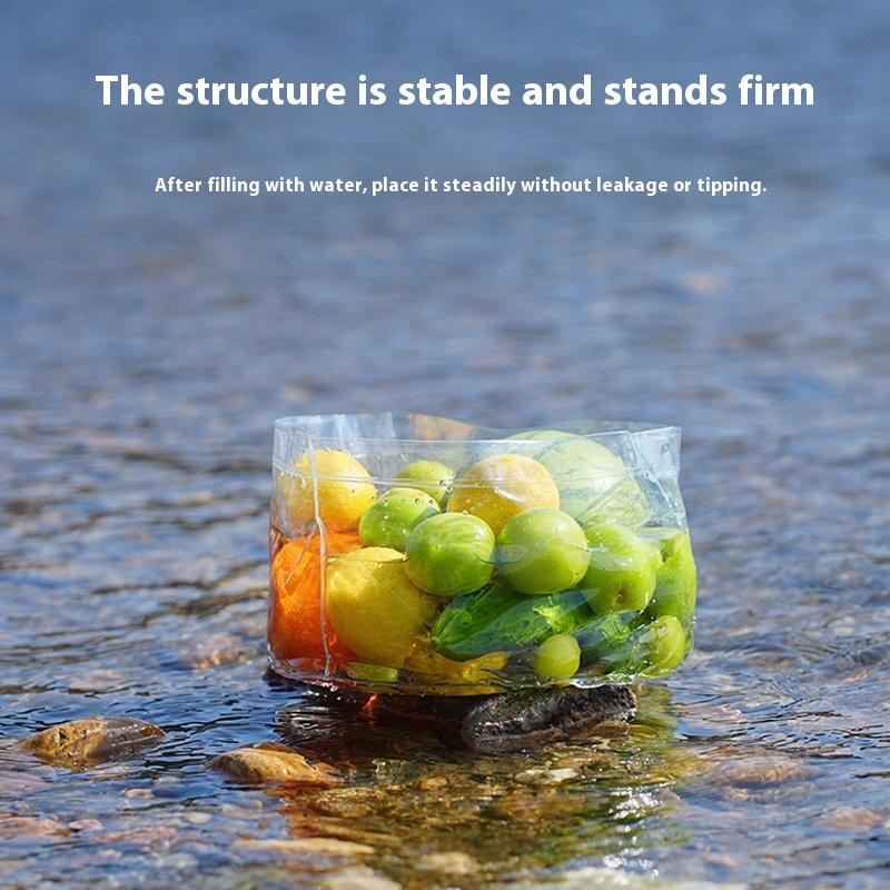 Outdoor Portable Clear Wash Basin Folding Dish Tub Sink Backpacking Kitchen Wash Fruit Camping Hiking Food Storage Container