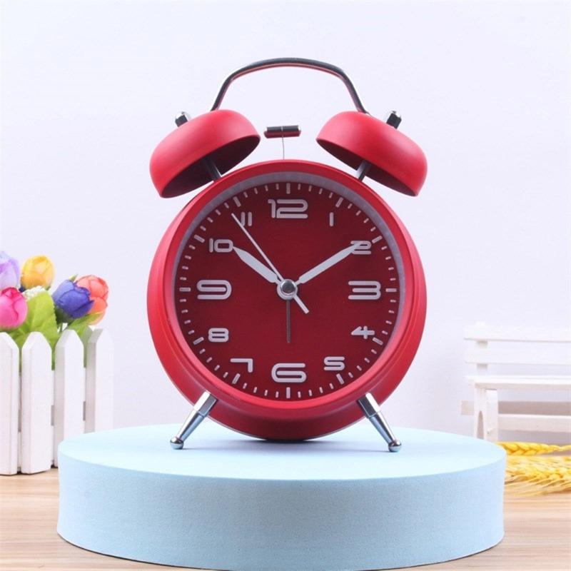 Alarm Clock, Noiseless Clock with Light and Noiseless for Heavy Sleepers 4.6" Analogue Alarm Clock