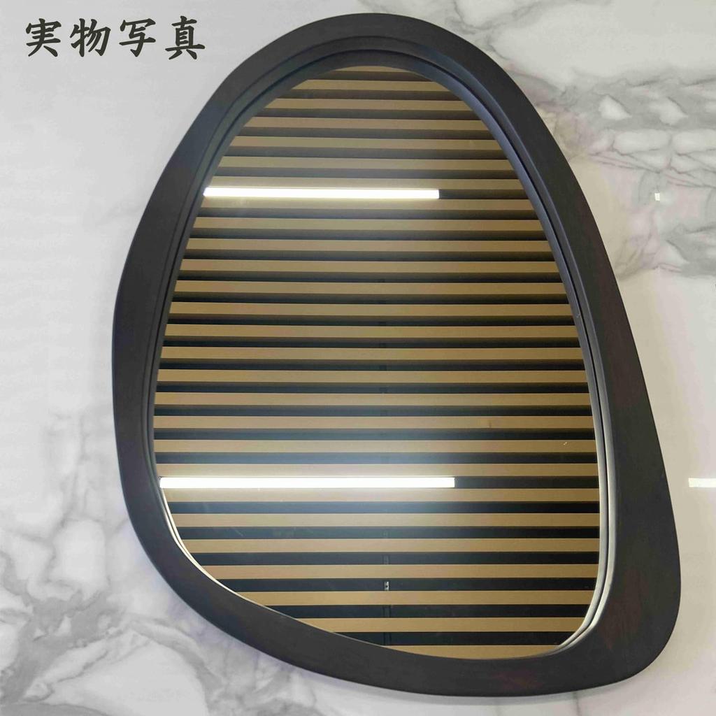 Artloge Wall Wall Entrance Wave Wooden Beauty Living Wood New Rental Mirror, Hanging, Stylish, Mirror, Wooden, Washroom, Full-length Mirror, Mirror,