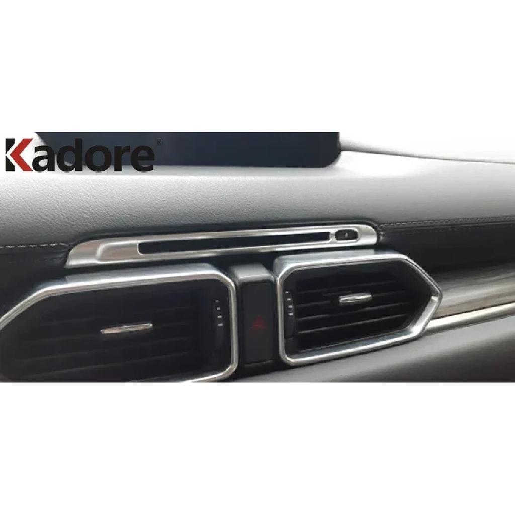 Car Center CD Switch Control Button Panel Cover Trim For Mazda CX5 CX-5 KF CX8 CX-8 2017- 2024 Matte Interior Accessories