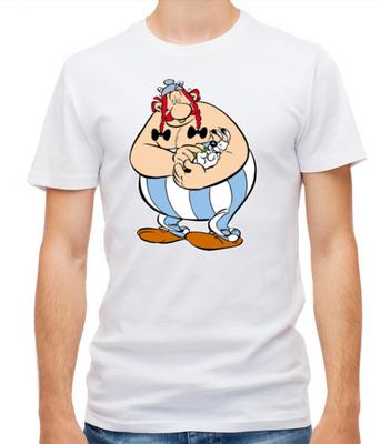 T-shirt da uomo a maniche corte Obelix Bianco/Nero H517