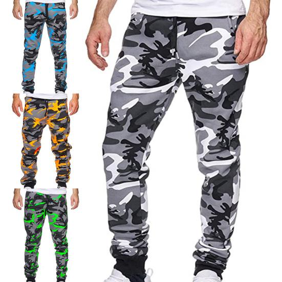 Hose Jogger Camouflage Knöchelband Mid Waist Herren Cargohose für den Herbst