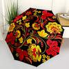 1pc Red and Yellow Floral Pattern Umbrella with Plastic Handle,Suitable for All Seasons Home Travel Outdoor UmbrellaB1592