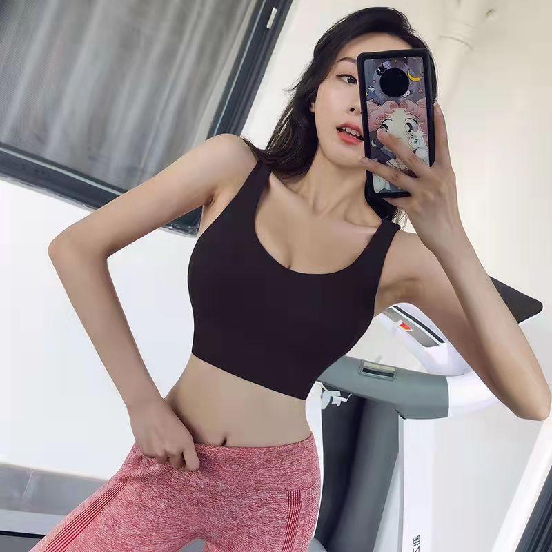 Damen Sportunterwäsche Stoßfester Anti-Durchhänger Hochintensiver Lauf-Fitness-BH Yoga-Weste Außerhalb Des Fitnessstudios Push-Up-BH-Top