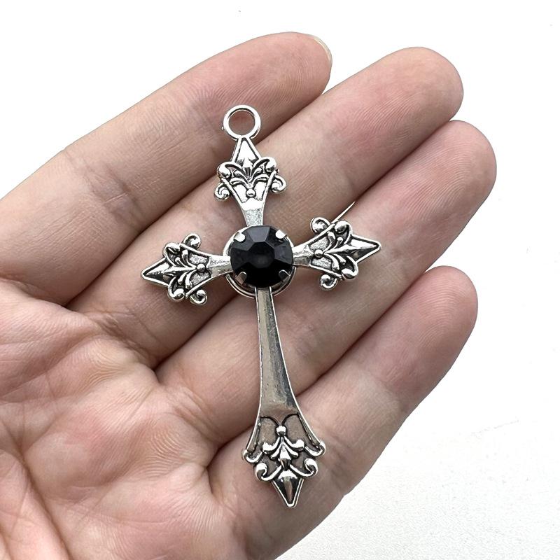 Zinc Alloy Red Brick Cross Pendant for DIY Jewelry