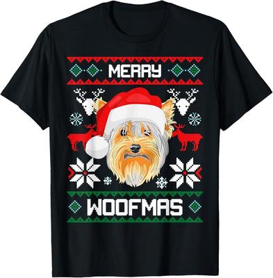 Yorkshire Terrier Merry Woofmas Geschenk für Weihnachten T-Shirt