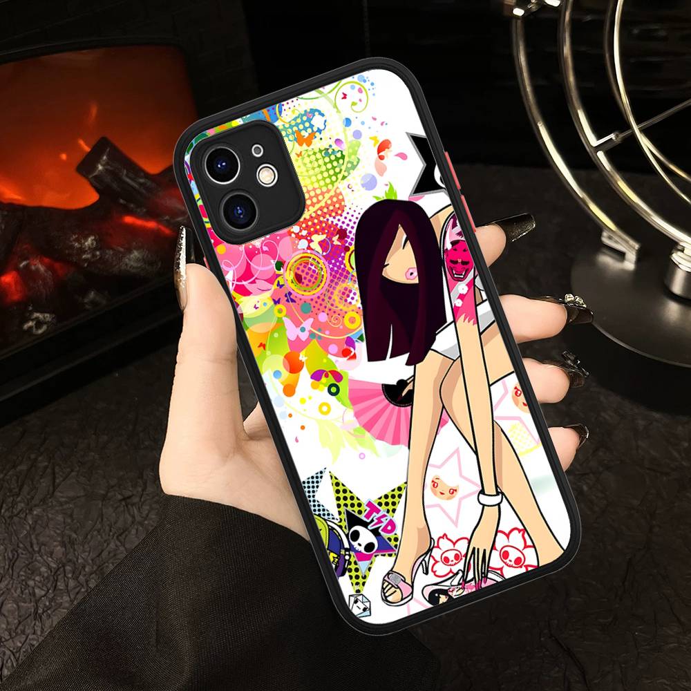 Character T-tokidoki For IPhone 16 15 14 13 12 11 Pro Max X XS MAX Plus Translucent Black Phone Cover