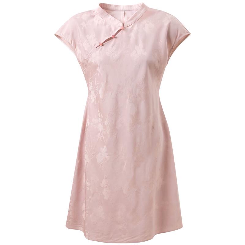 Sancai Plus Size Chinese Style Jacquard Cheongsam Midi Dress