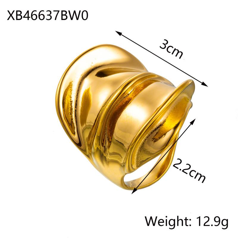 

CARLIDANA Stainless Steel Silver Color Open Irregular Circle Finger Rings Titanium Steel Personalized Geometric Open Ring Women resizable