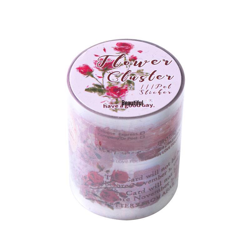 Retro Floral Die-cut Washi Tape: Beautiful Day Flower Sketch Series for Journaling and DIY Decoration Stickers