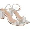 Shoetopia Stilvolle Riemchen-Blockabsatz-Silber-Sandalen für Damen, Offene Zehenpartie mit Knöchelriemen, Perfekt für Partys, Hochzeiten & Ni