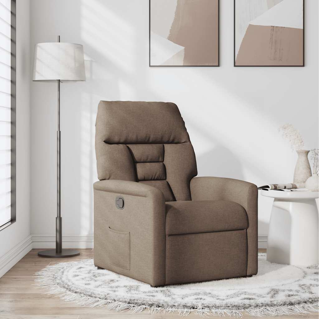 Vidaxl Foldable Armchair, Brown, Upholstered In Fabric