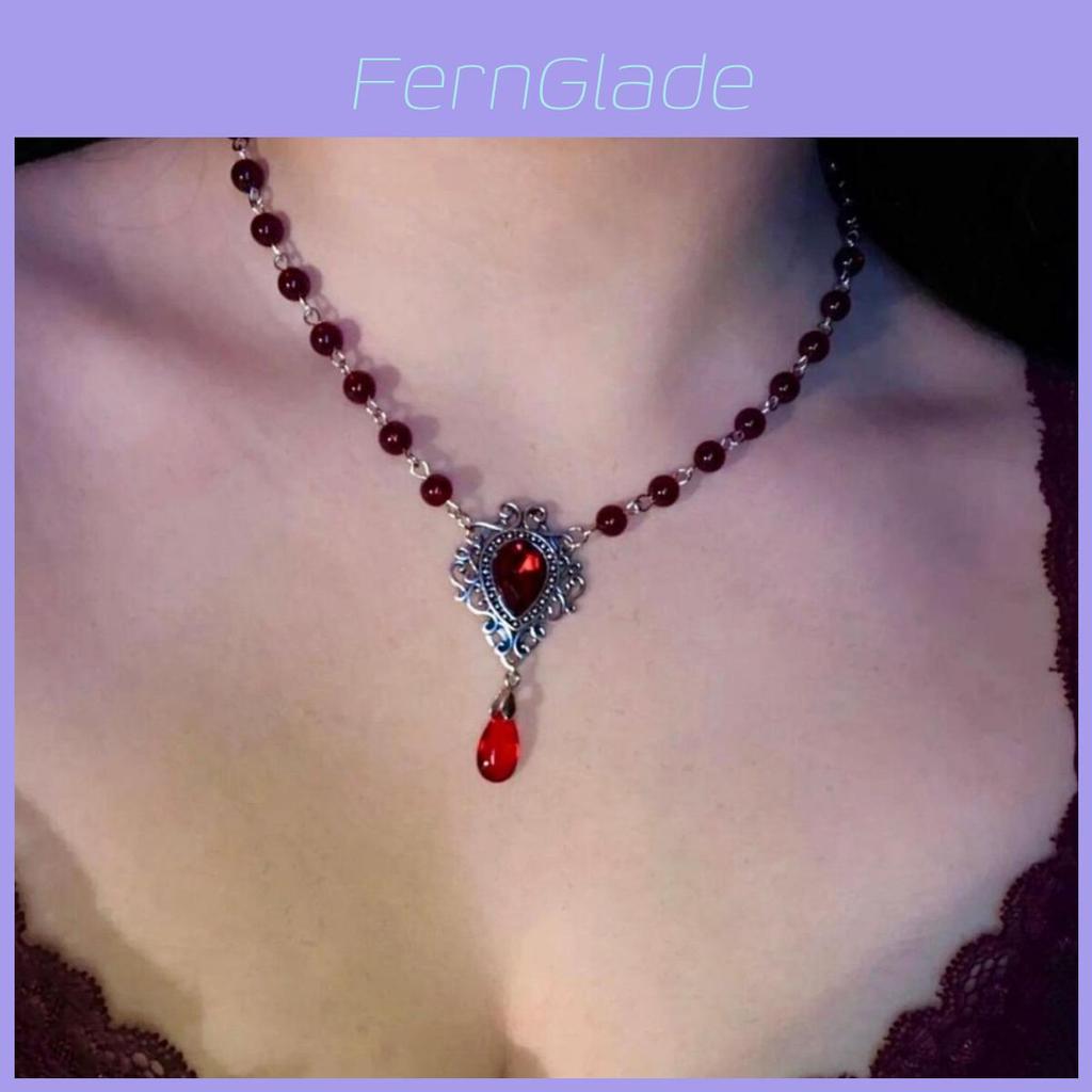 Gothic Rose Pendant Necklace With Cross Chain Alloy Jewelry For Women And Men
