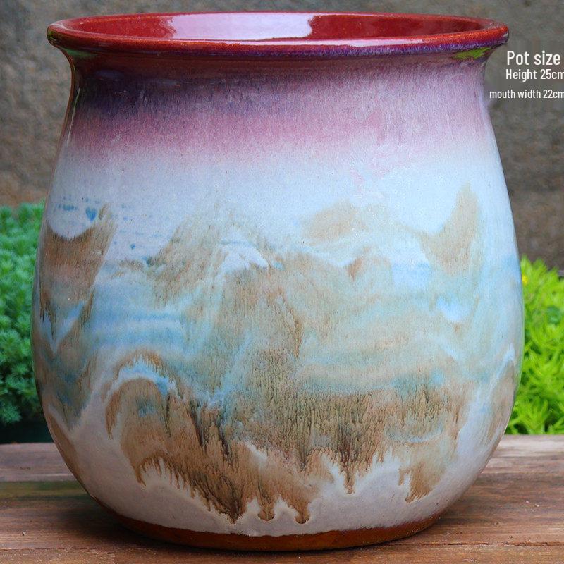 Extra Large Ceramic Pottery Flower Pot for Indoor Green Plants, Coarse Pot Ideal for Monstera and Other Large Plants