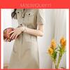 Summer Knitwear Dress With Polo Collar And Long Sleeve For Women