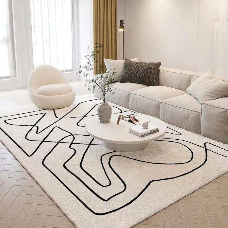 Creative line design of wear-resistant and anti-slip carpet for soft plush living room and bedroom home decoration