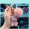 New Arrival Fashion Bear Keychain With Full Drill Crystal Cute Car Keyring Gift