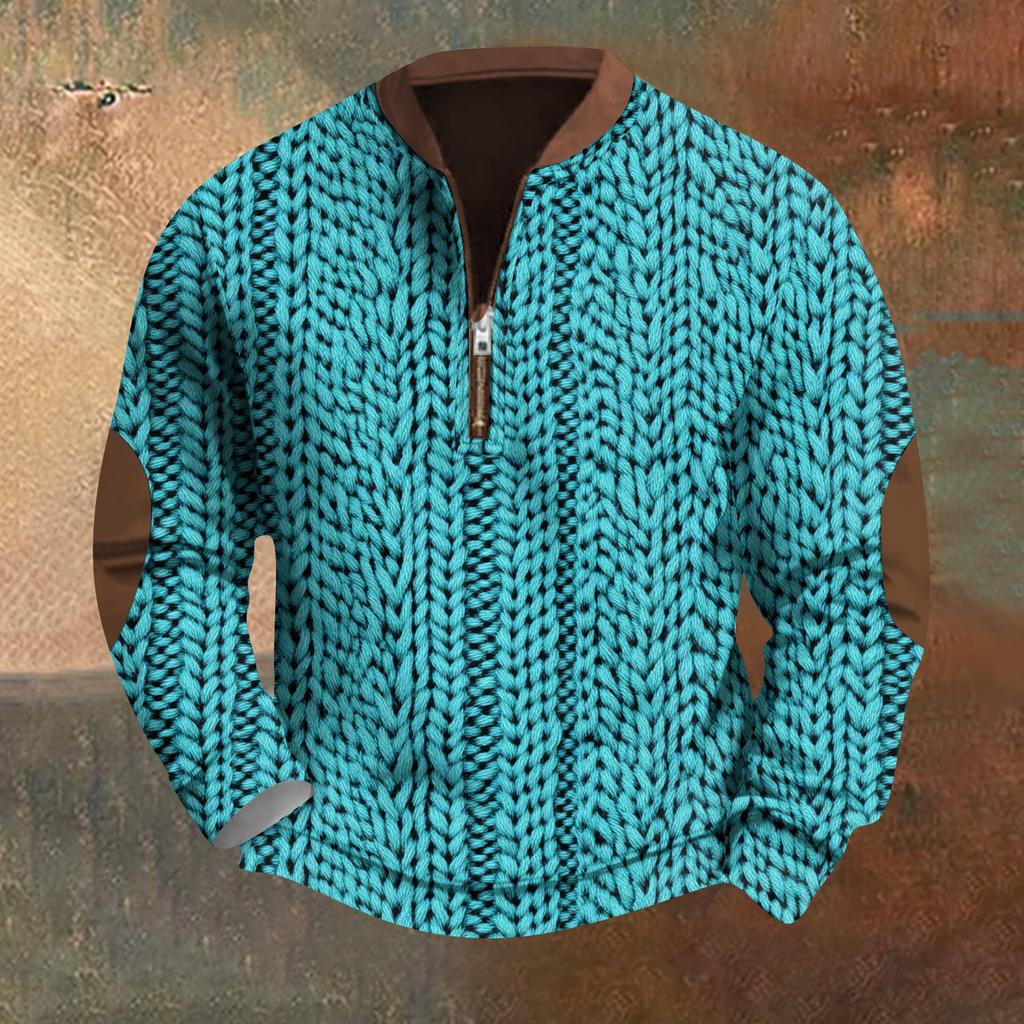 Męska bluza retro casual z nadrukiem gradientowym