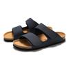 Herren-Kork-Hausschuhe Trend Student Einzeilige Doppelschnalle Herren-Strandschuhe Mattes Leder
